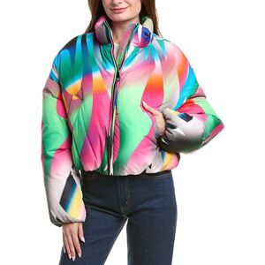 Khrisjoy Womens  Joy Cropped Puffer Jacket, Blue